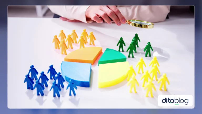 Pessoa fazendo a segmentação de consumidores.